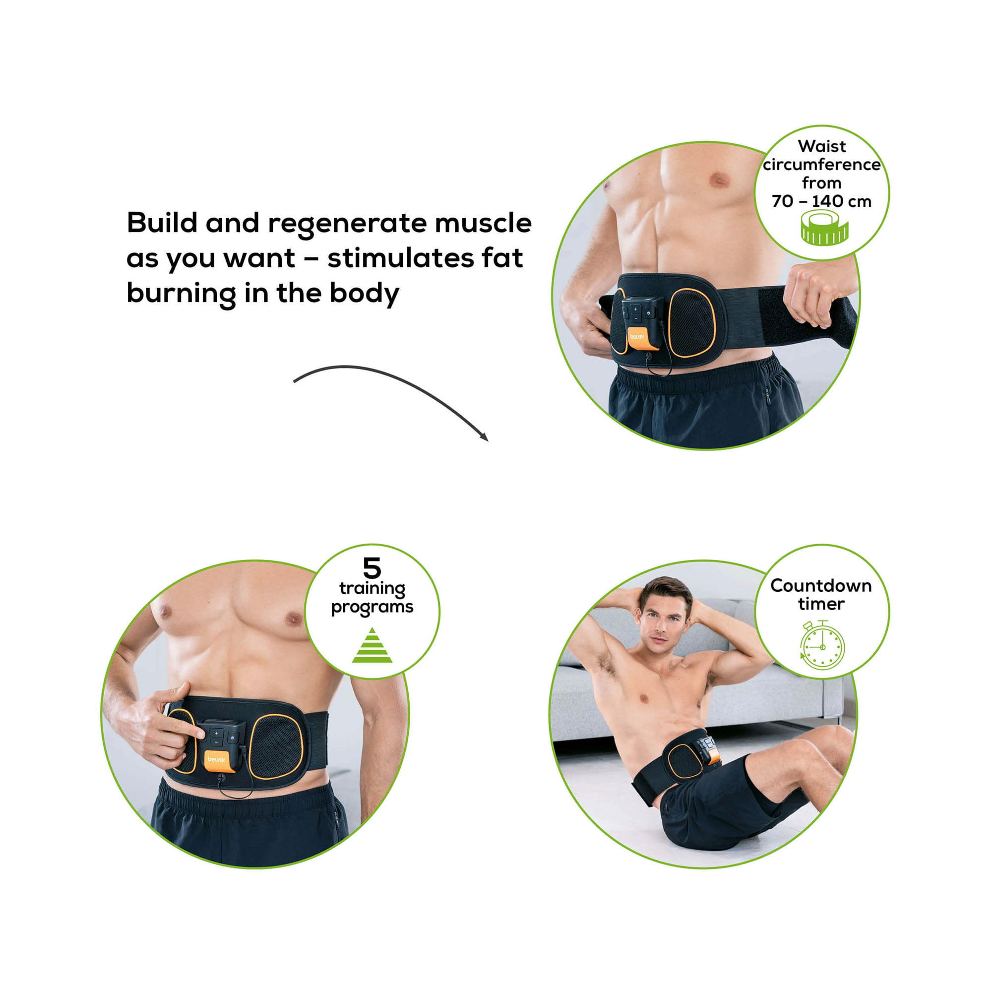 Beurer Pulsating Toning Belt Beurerem37 Abs Stimulator Toning Ab