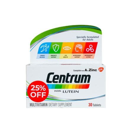 Centrum With Lutein Tab 30 S @ 25% Off