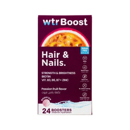 Wtr Boost Hair & Nails Passion Fruit Booster Eff Tabs 24 S