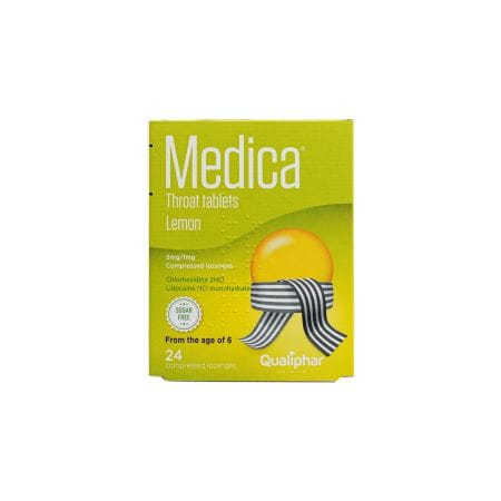 Medica Throat Tablets Lemon Lozenges 24 S