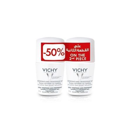 Vichy Deo Roll On 48 H Sensitive White Cap 50 Ml 1 + 1 50 % Offer