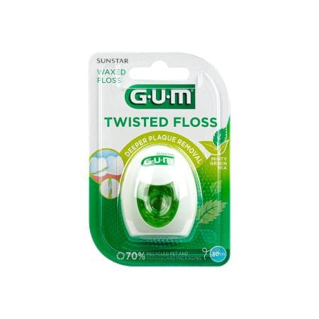 GUM Twisted Floss Waxed Minty Green Tea 3500 30 M