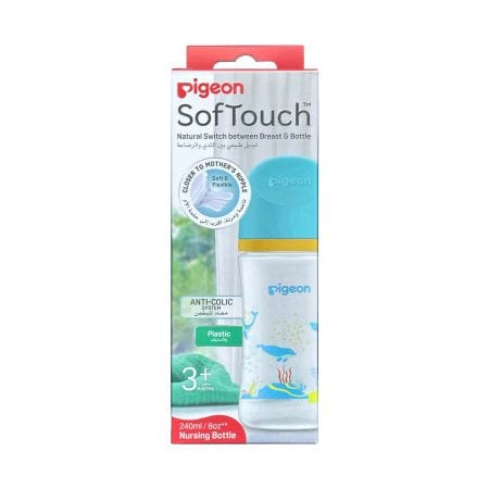 Pigeon Softouch Bottle Plastic 3+ 240 ml 81230 Blue